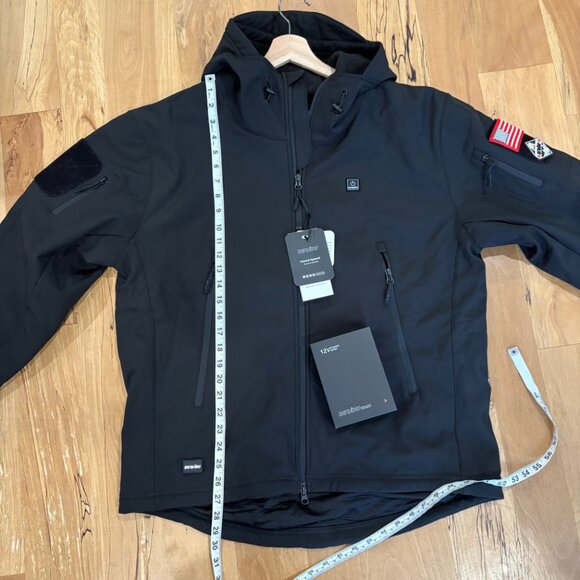 DEWBU Men's Soft Shell Heated Jacket With 12V Battery Pack Black - New - Picture 9 of 9